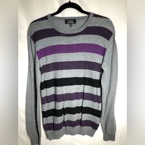 Women’s Gray & Purple Stripe Sweater. LeChateau. Size Small.